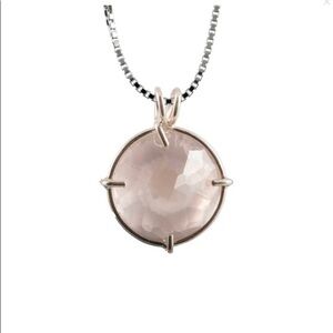 Rose Quartz Radiant Heart Healing Quartz Crystal Pendant Sterling Silver